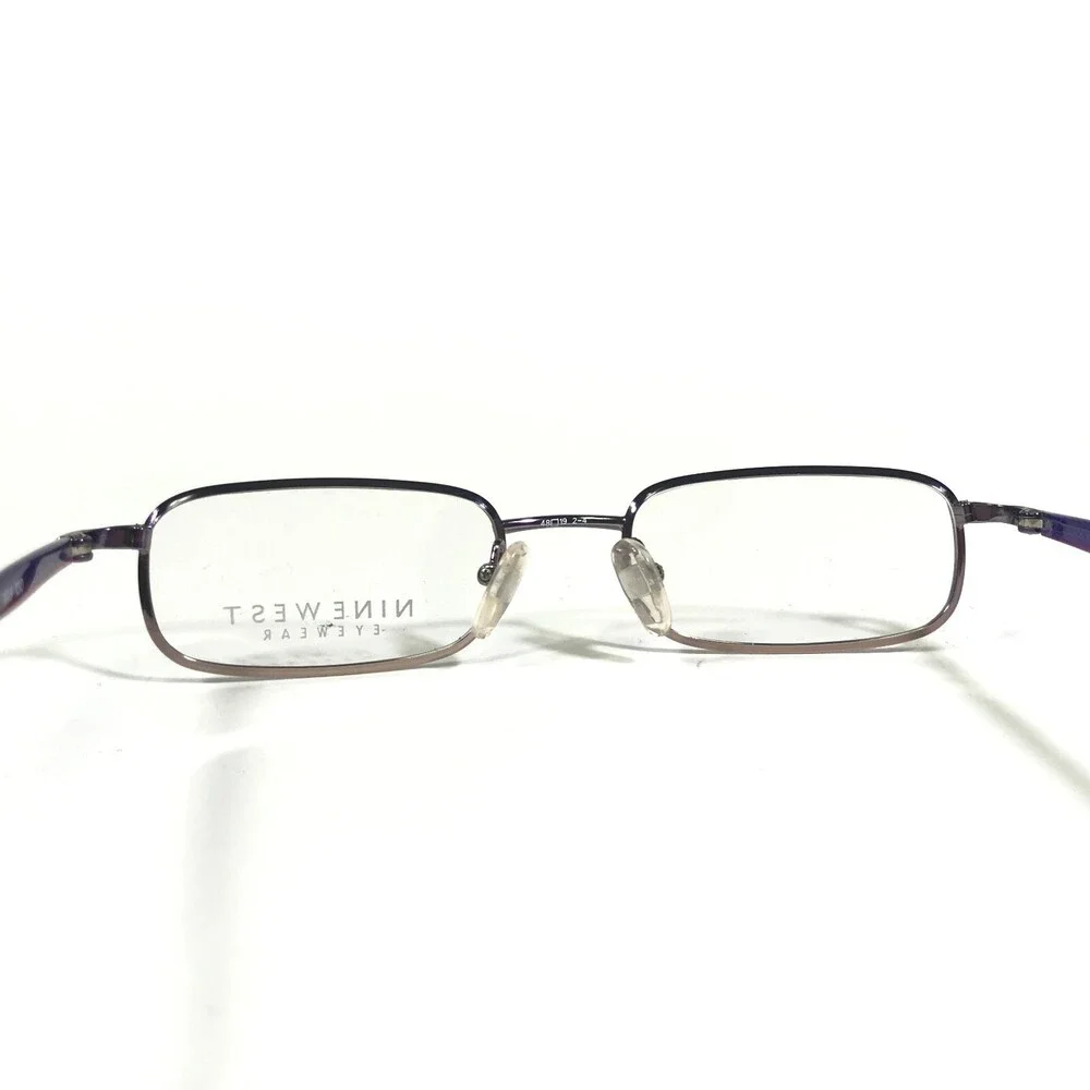 Nine West Petite Eyeglasses Frames 78 1A9 Purple Rectangular 48-19-130